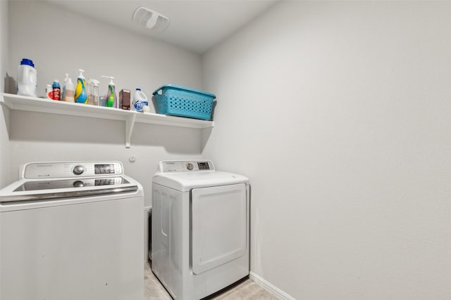 16417 Marinette Ct, Justin, TX 76247 - washroom featuring washing machine and clothes dryer and baseboards