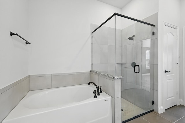 300 Navo Rd, Little Elm, TX 75068 - full bath with a garden tub, a stall shower, and tile patterned flooring