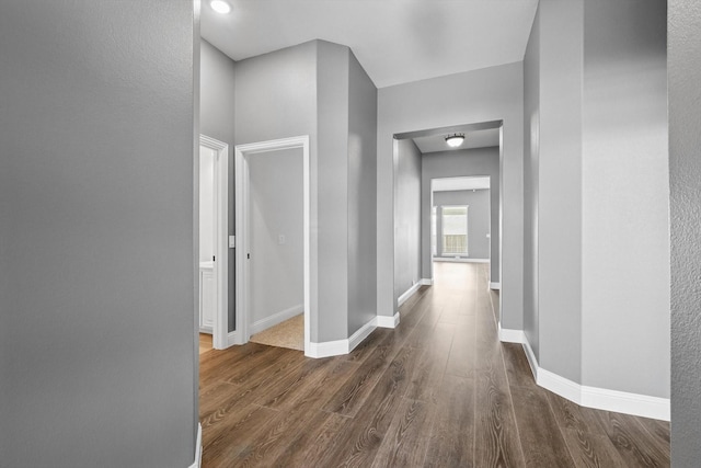 300 Navo Rd, Little Elm, TX 75068 - hall featuring dark wood finished floors and baseboards