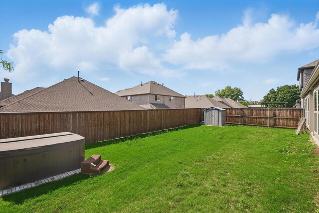 300 Navo Rd, Little Elm, TX 75068 - view of yard with a hot tub, a shed, and an outbuilding