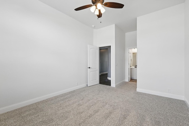 300 Navo Rd, Little Elm, TX 75068 - unfurnished bedroom with carpet flooring, baseboards, high vaulted ceiling, a ceiling fan, and ensuite bathroom