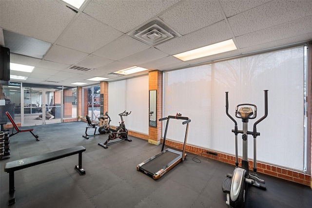 534 E Ave J Unit A, Grand Prairie, TX 75050 - workout area featuring a paneled ceiling