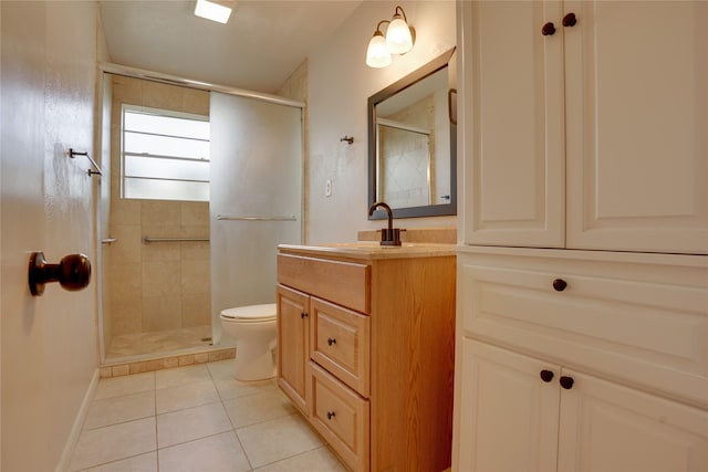 8113 Tumbleweed Trl, White Settlement, TX 76108 - full bath with toilet, a stall shower, tile patterned floors, and vanity