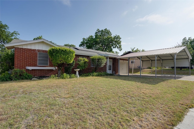 8113 Tumbleweed Trl, White Settlement, TX 76108 - ranch-style home featuring brick siding, a front yard, and solar panels