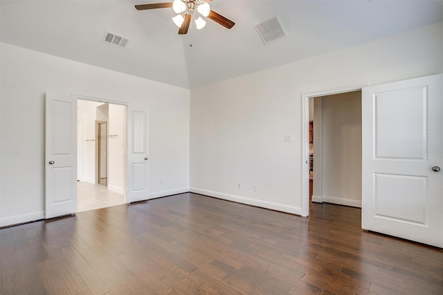 5232 Buffalo Gap Trl, Fort Worth, TX 76126 - spare room with ceiling fan, high vaulted ceiling, wood finished floors, and baseboards