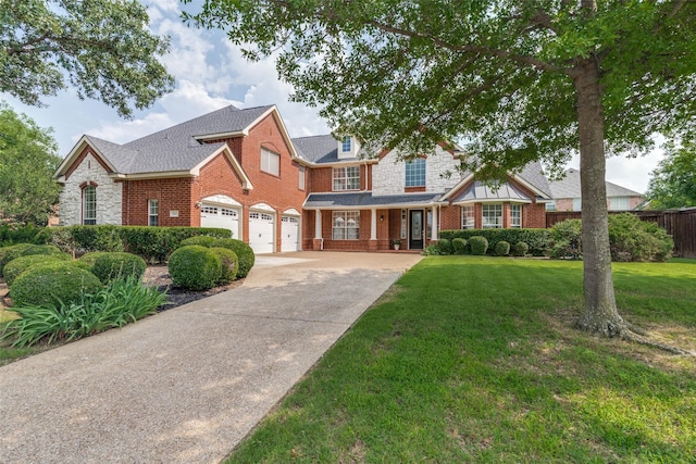 2001 Longfellow Ln, Flower Mound, TX 75028 - view of front of house featuring brick siding, driveway, a shingled roof, and a garage
