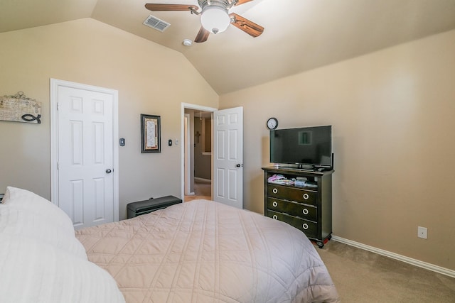 4820 Rum St, Fort Worth, TX 76244 - carpeted bedroom with lofted ceiling, a ceiling fan, and baseboards