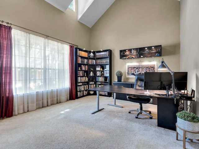 1217 Mandeville Dr, Murphy, TX 75094 - carpeted home office with high vaulted ceiling