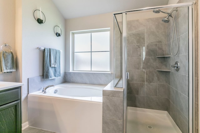 3101 Gilchrist Dr, Waco, TX 76655 - bathroom with a shower stall, a bath, and vanity