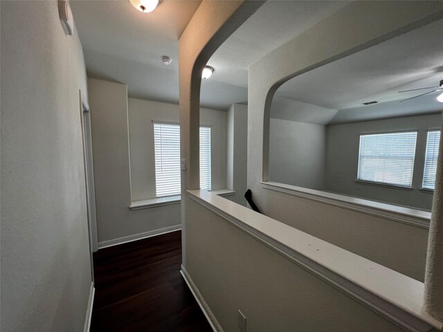9105 Edenberry Ln, Fort Worth, TX 76179 - hall featuring dark wood-type flooring and baseboards