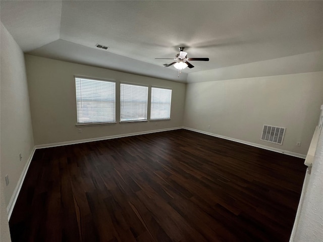 9105 Edenberry Ln, Fort Worth, TX 76179 - unfurnished room with ceiling fan, dark wood-type flooring, and baseboards
