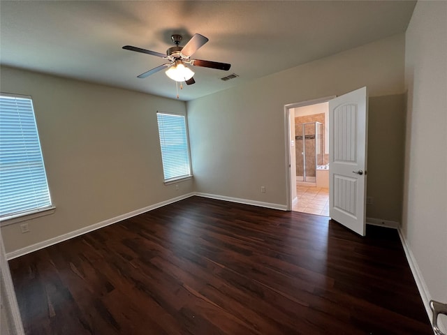 9105 Edenberry Ln, Fort Worth, TX 76179 - spare room with dark wood finished floors, ceiling fan, and baseboards