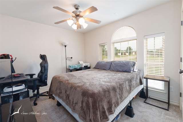 390 Sugarberry Ave, Abilene, TX 79602 - bedroom featuring carpet flooring, an office area, and a ceiling fan