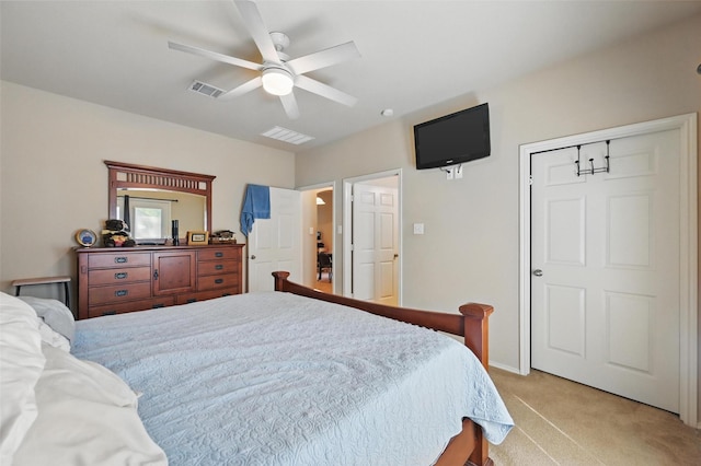 1418 Ravenwood Dr, Mansfield, TX 76063 - bedroom featuring light colored carpet, ceiling fan, and baseboards