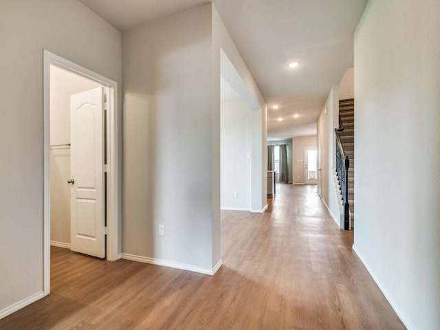 3305 Brentwood Cv, Forney, TX 75126 - corridor with light wood-style flooring, baseboards, and recessed lighting
