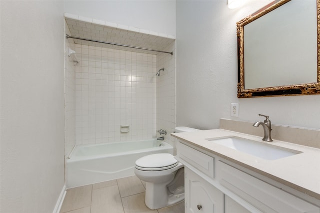 10101 Apple Creek Dr, Dallas, TX 75243 - bathroom with toilet, vanity, bathing tub / shower combination, and tile patterned flooring