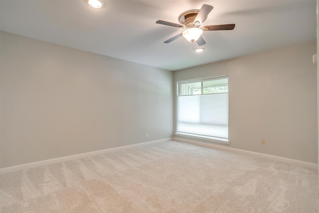 390 Driftwood Ct Unit 3B-1, Azle, TX 76020 - empty room featuring light colored carpet, baseboards, ceiling fan, and recessed lighting