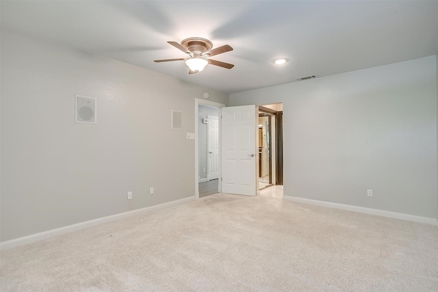 390 Driftwood Ct Unit 3B-1, Azle, TX 76020 - spare room featuring ceiling fan, light colored carpet, baseboards, and recessed lighting