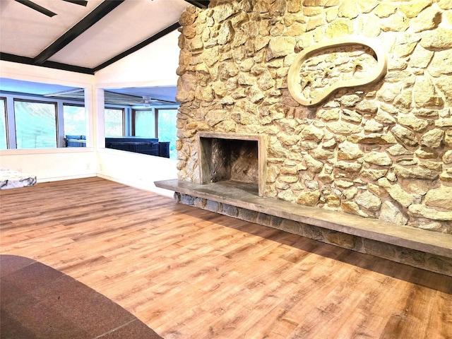 2804 Lynn Dell Dr, Tool, TX 75143 - unfurnished living room with wood finished floors and a fireplace