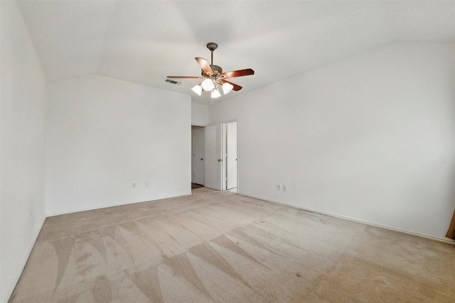 218 Whispering Dell Ln, Weatherford, TX 76085 - unfurnished room with vaulted ceiling, carpet flooring, and a ceiling fan