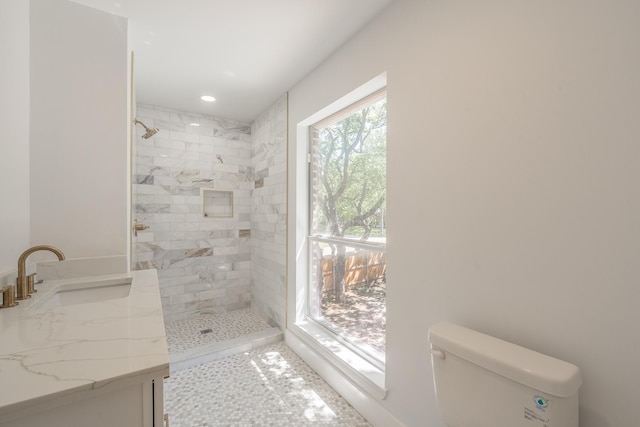 2815 Perkins Rd, Arlington, TX 76016 - full bath featuring a sink, toilet, and a tile shower