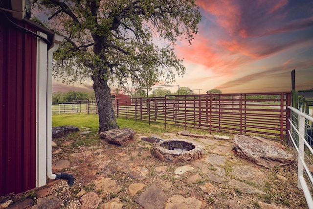 6305 Barrel Spring Rd, Nocona, TX 76255 - view of yard featuring an outdoor fire pit and fence