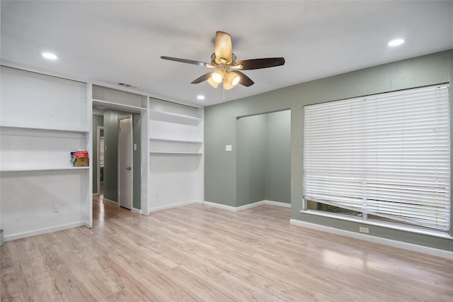 2500 Bamboo St, Mesquite, TX 75150 - unfurnished bedroom featuring light wood-style floors, recessed lighting, baseboards, and a ceiling fan