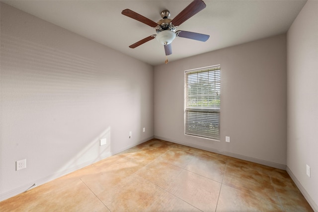 300 Morris St, Riesel, TX 76682 - empty room featuring baseboards, ceiling fan, and light tile patterned floors