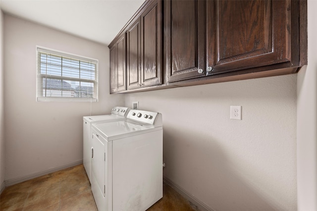 300 Morris St, Riesel, TX 76682 - laundry area featuring washing machine and clothes dryer, cabinet space, and baseboards