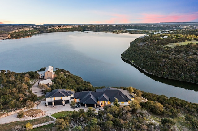 1390 Governors Cove Ct, Graford, TX 76449 - aerial view at dusk of a water view