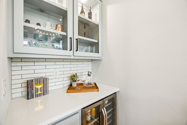 4141 Splitrock Dr, Prosper, TX 75078 - indoor dry bar with backsplash and wine cooler