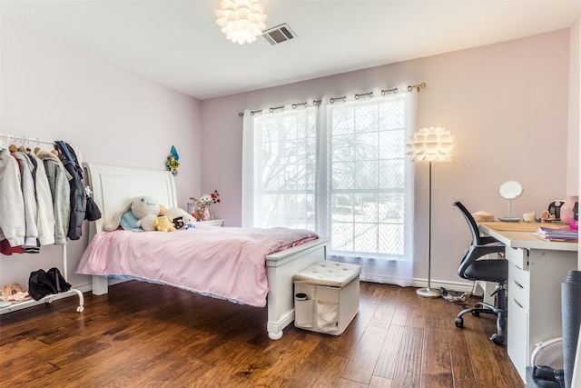 7200 Randall Way, Plano, TX 75025 - bedroom with dark wood-style flooring, an office area, and baseboards