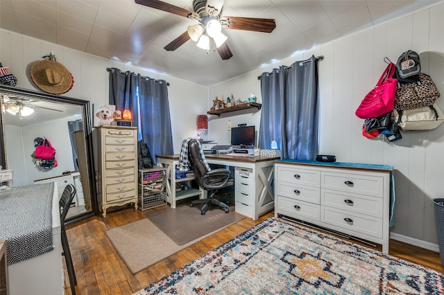 1119 Mccormick St, Denton, TX 76201 - office featuring ceiling fan and wood finished floors