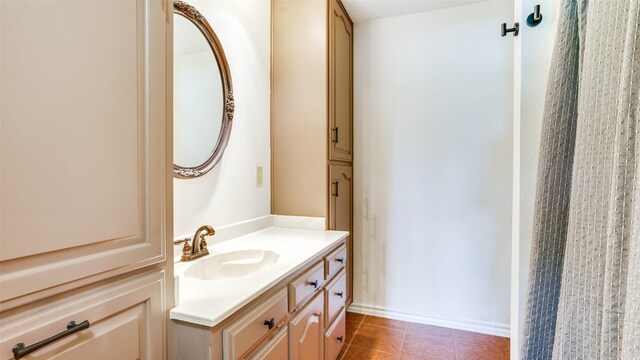 309 W 5th St, Justin, TX 76247 - bathroom featuring vanity and tile patterned floors