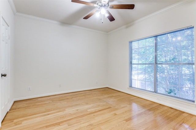 2524 Preston Rd Unit 204, Plano, TX 75093 - unfurnished room featuring light wood-style flooring, a ceiling fan, baseboards, and crown molding
