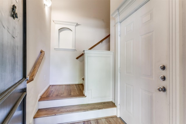 2524 Preston Rd Unit 204, Plano, TX 75093 - stairway featuring wood finished floors