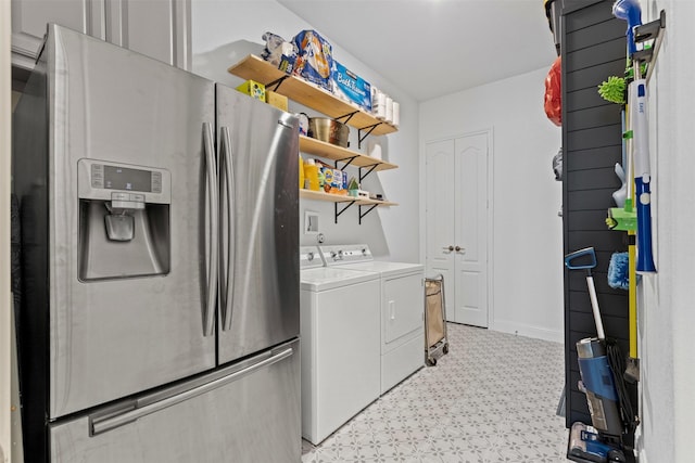 7020 Valley View Dr, Joshua, TX 76058 - clothes washing area with separate washer and dryer and light flooring
