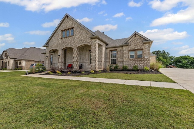 7020 Valley View Dr, Joshua, TX 76058 - view of front facade with brick siding, a front yard, and a shingled roof