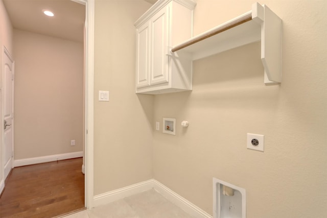 1306 Prato Ave, Mclendon Chisholm, TX 75032 - laundry room featuring washer hookup, hookup for an electric dryer, hookup for a gas dryer, cabinet space, and recessed lighting