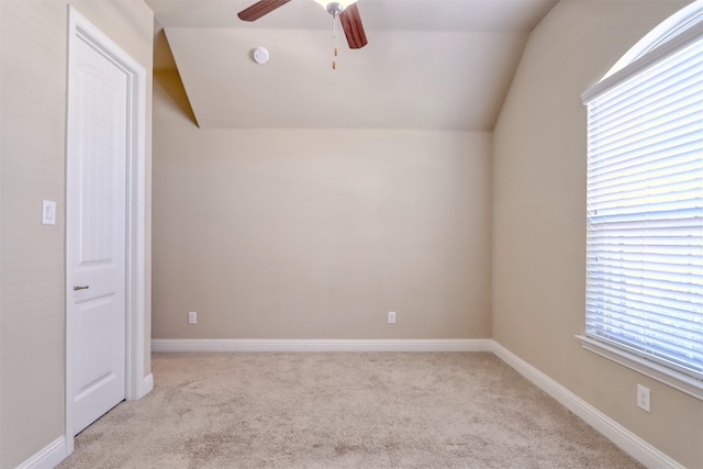 1306 Prato Ave, Mclendon Chisholm, TX 75032 - unfurnished room featuring lofted ceiling, carpet, ceiling fan, baseboards, and a smoke detector