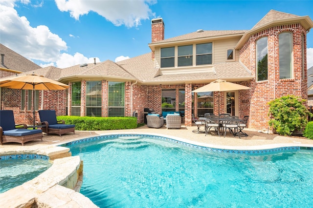 1607 Navarro Ct, Allen, TX 75013 - view of pool with a patio, outdoor lounge area, and a pool with connected hot tub