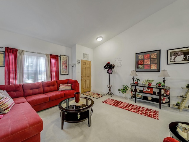 3929 Bonita Springs Dr, Fort Worth, TX 76123 - carpeted living area with vaulted ceiling