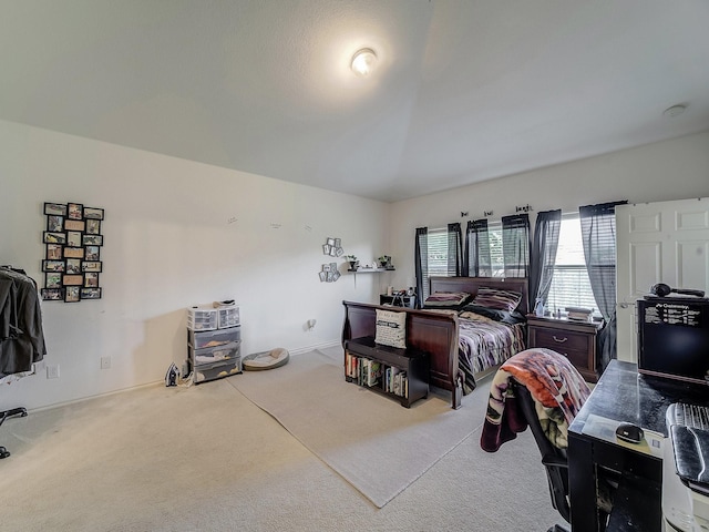 3929 Bonita Springs Dr, Fort Worth, TX 76123 - carpeted bedroom with vaulted ceiling and a desk