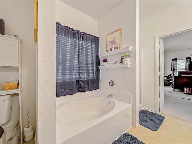 3929 Bonita Springs Dr, Fort Worth, TX 76123 - full bath featuring a bath, tile patterned flooring, and a shower
