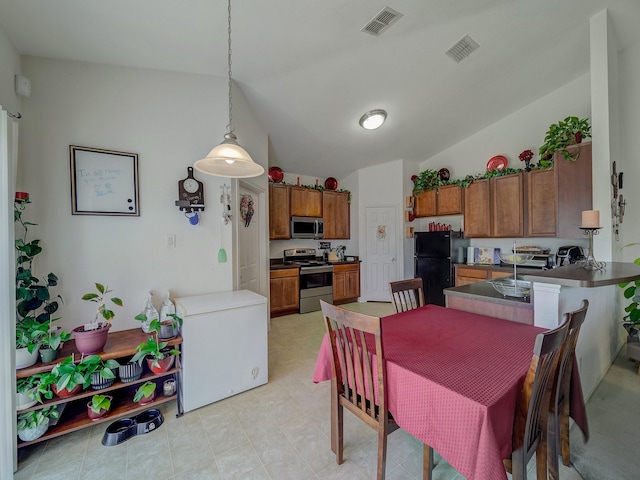 3929 Bonita Springs Dr, Fort Worth, TX 76123 - dining space featuring vaulted ceiling
