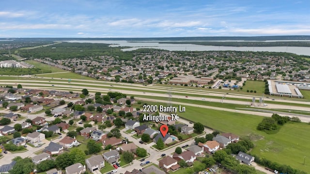 2200 Bantry Ln, Arlington, TX 76002 - aerial view of property's location featuring a large body of water and nearby suburban area