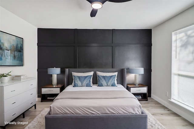 2401 Sherry St Unit A & B, Arlington, TX 76014 - bedroom featuring light wood finished floors, baseboards, and a ceiling fan