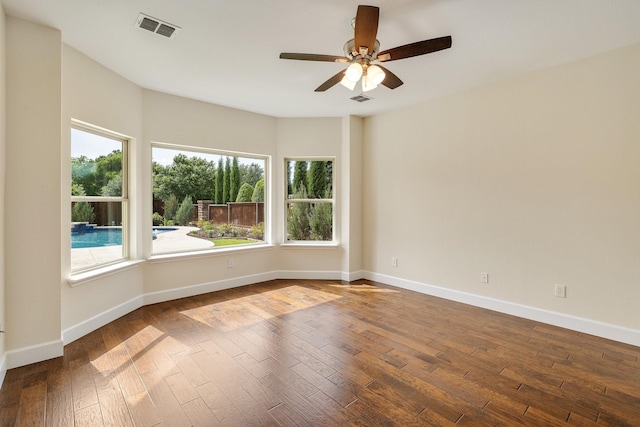 102 Fontana Ct, Allen, TX 75013 - spare room with hardwood / wood-style floors, ceiling fan, and baseboards