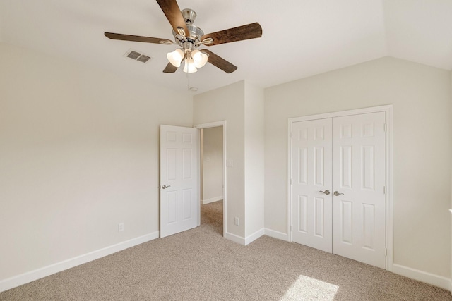 102 Fontana Ct, Allen, TX 75013 - unfurnished bedroom with carpet floors, baseboards, a closet, lofted ceiling, and ceiling fan