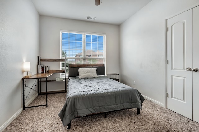 5500 Persimmon Dr, Denton, TX 76207 - bedroom with carpet, baseboards, and ceiling fan